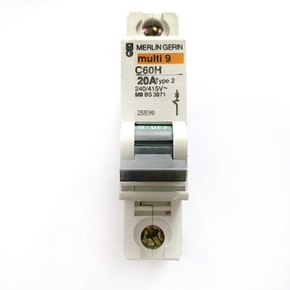 Merlin Gerin C60H 25590 Multi9 M9 20A 20 Amp MCB Circuit Breaker Type 2